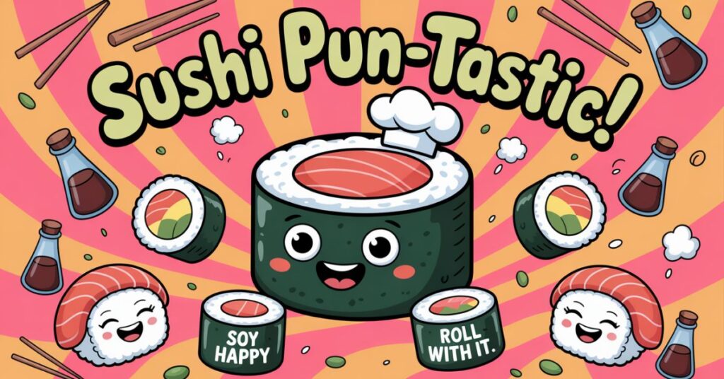 Soy-cial Media Stars of Sushi Pun
