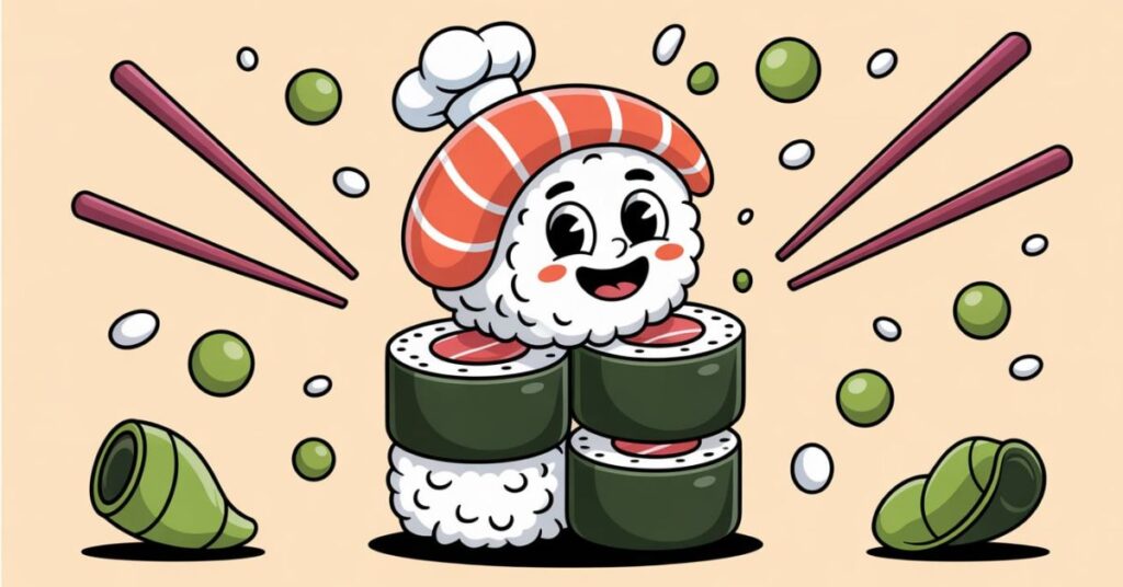 Wasabi Waiting For with Sushi Pun
